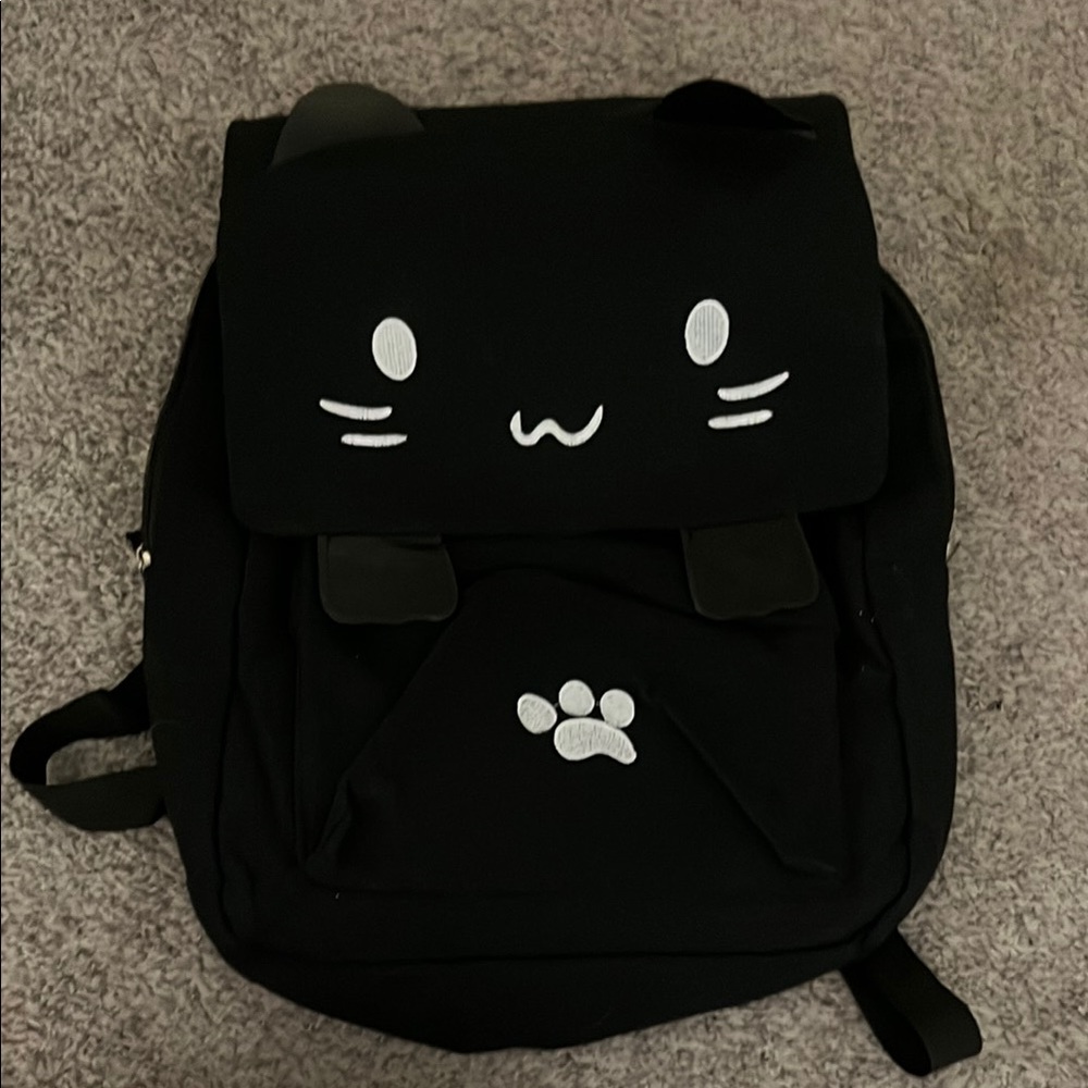 Black Cat-Themed Backpack